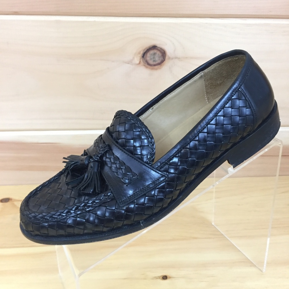 Johnston Murphy Domani Size 8 M Black Woven Loafer